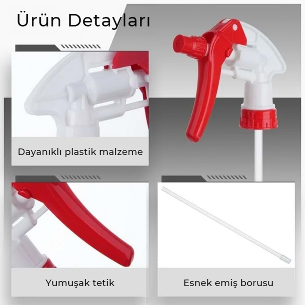 EP01 FLEX Canyon Başlıklı Kimyasal Dayanımlı Ölçekli El Tipi Sprey Şişe 1 Litre - NBR
