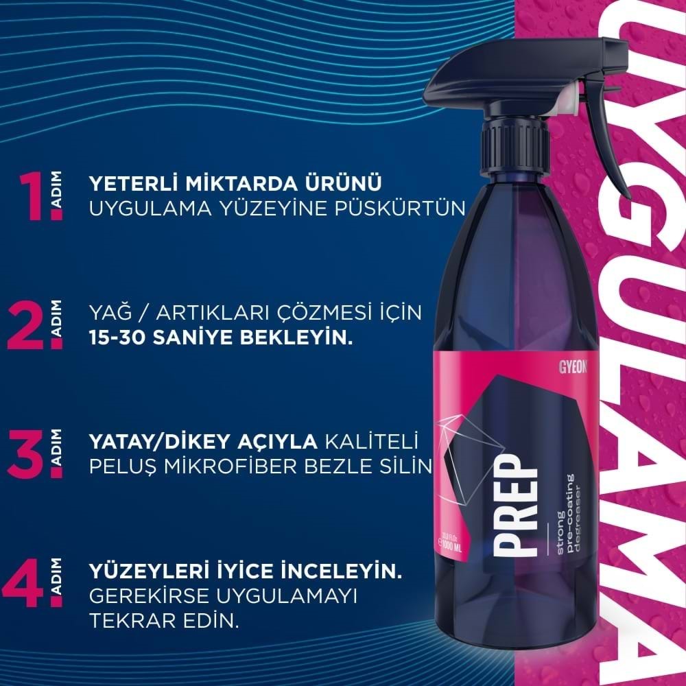 GYEON Q²M Prep Seramik PPF Folyo Kaplama Öncesi Yüzey Hazırlayıcı ve Temizleyici - 500 ml