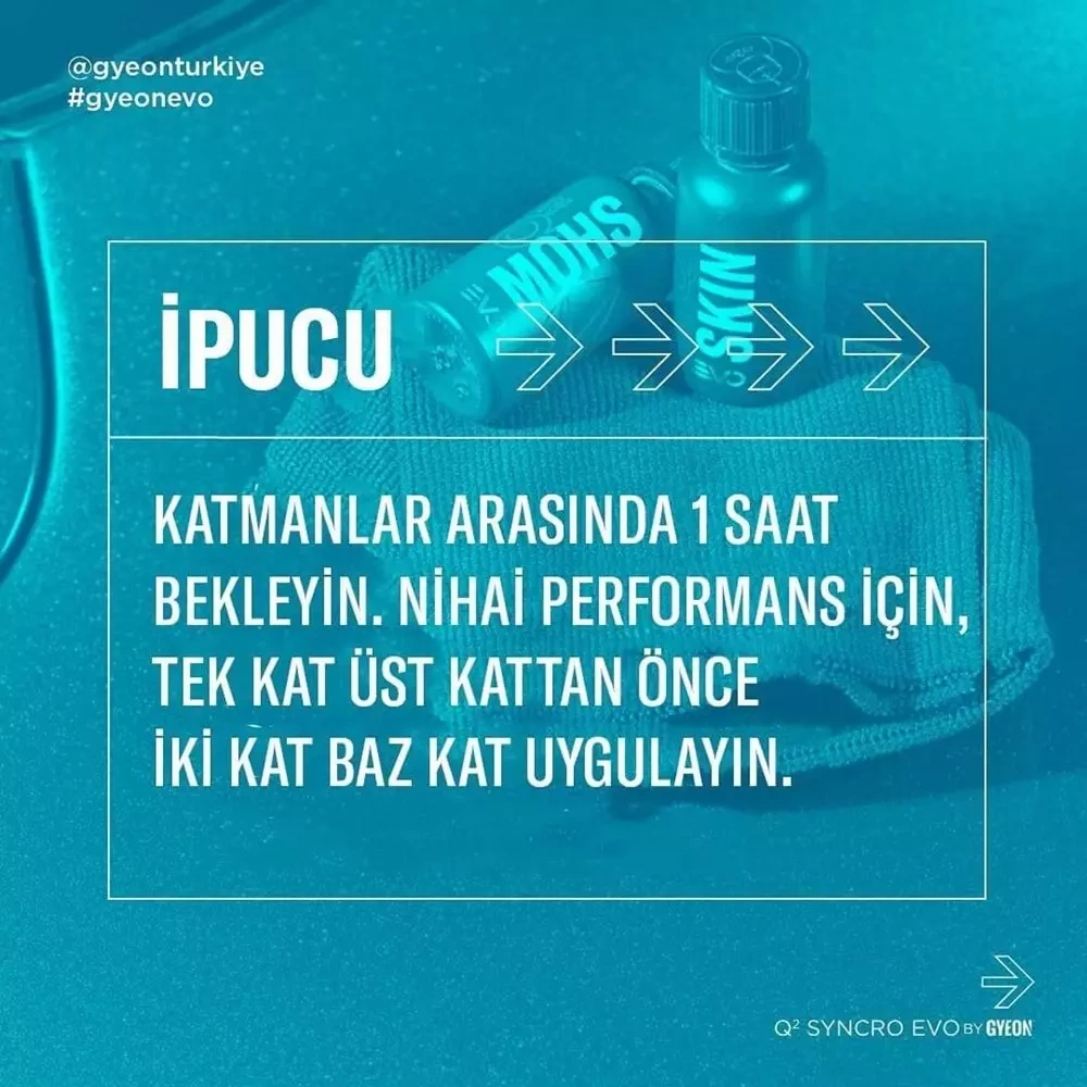 GYEON Q² Syncro EVO Light Box Çift Katman Seramik Kaplama - 50 ml + 50 ml - 9H Oto Boya Koruma