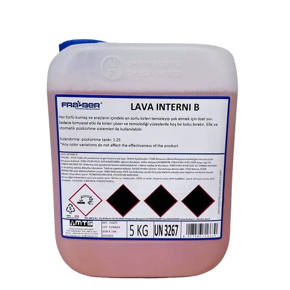 FRA-BER Lava Interni B Genel Amaçlı Detaylı Araç Temizleyici (1:25 Konsantre) - 5 kg