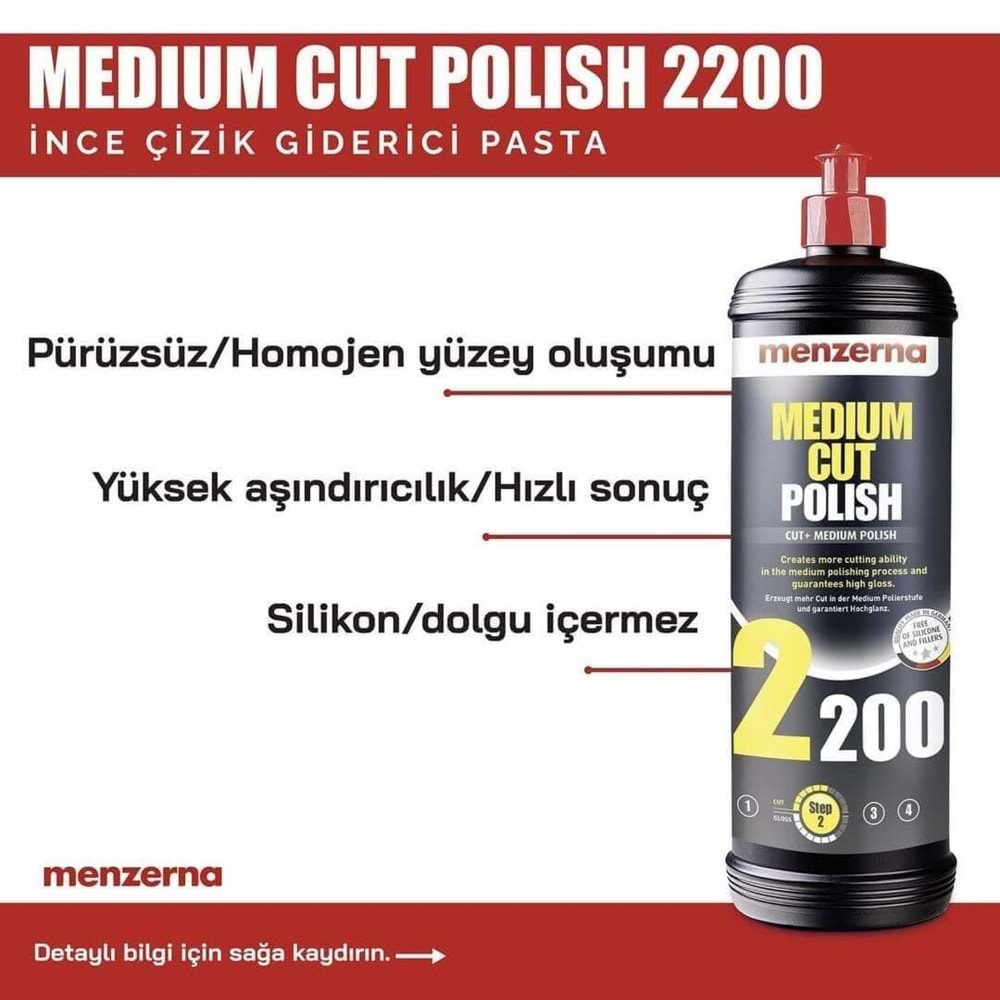 MENZERNA 2200 İNCE ÇİZİK GİDERİCİ PASTA 1LT