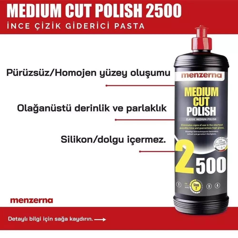 MENZERNA 2500 İNCE ÇİZİK GİDERİCİ PASTA 1LT