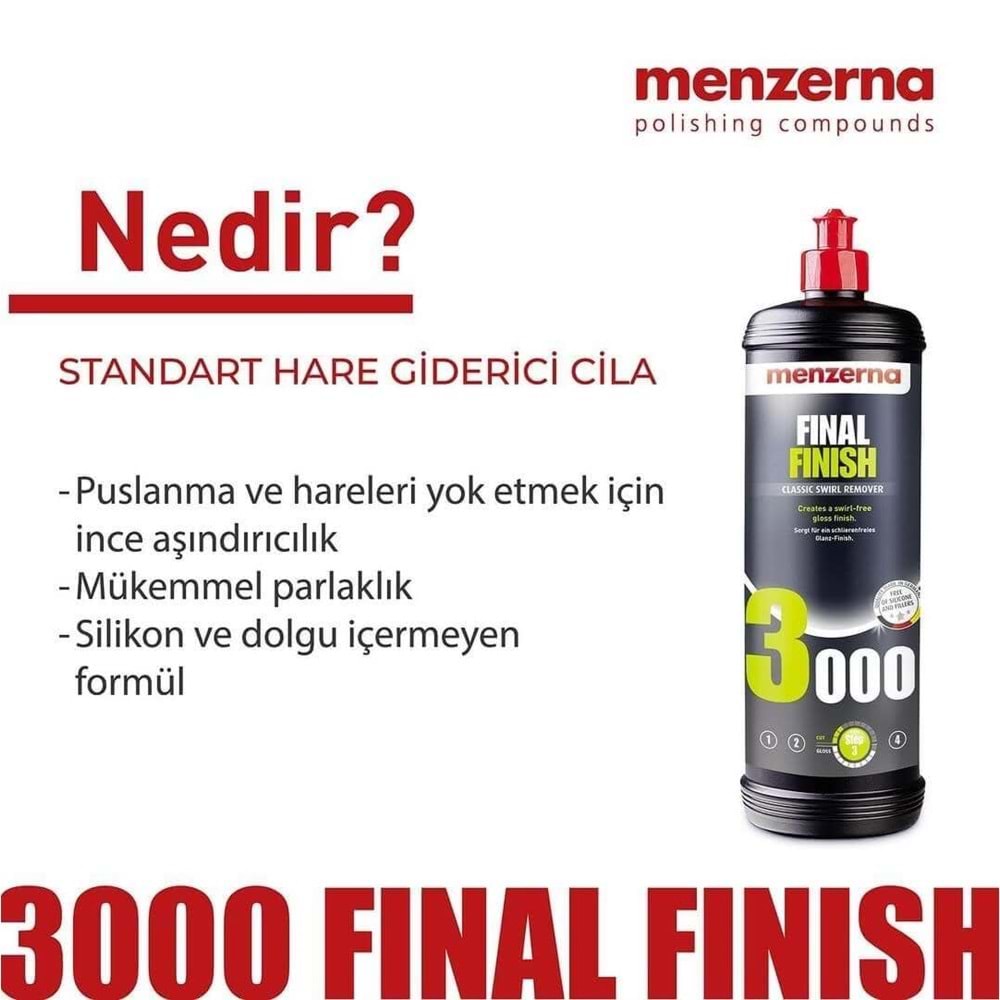 MENZERNA 3000 STANDART HARE GİDERİCİ CİLA 1LT