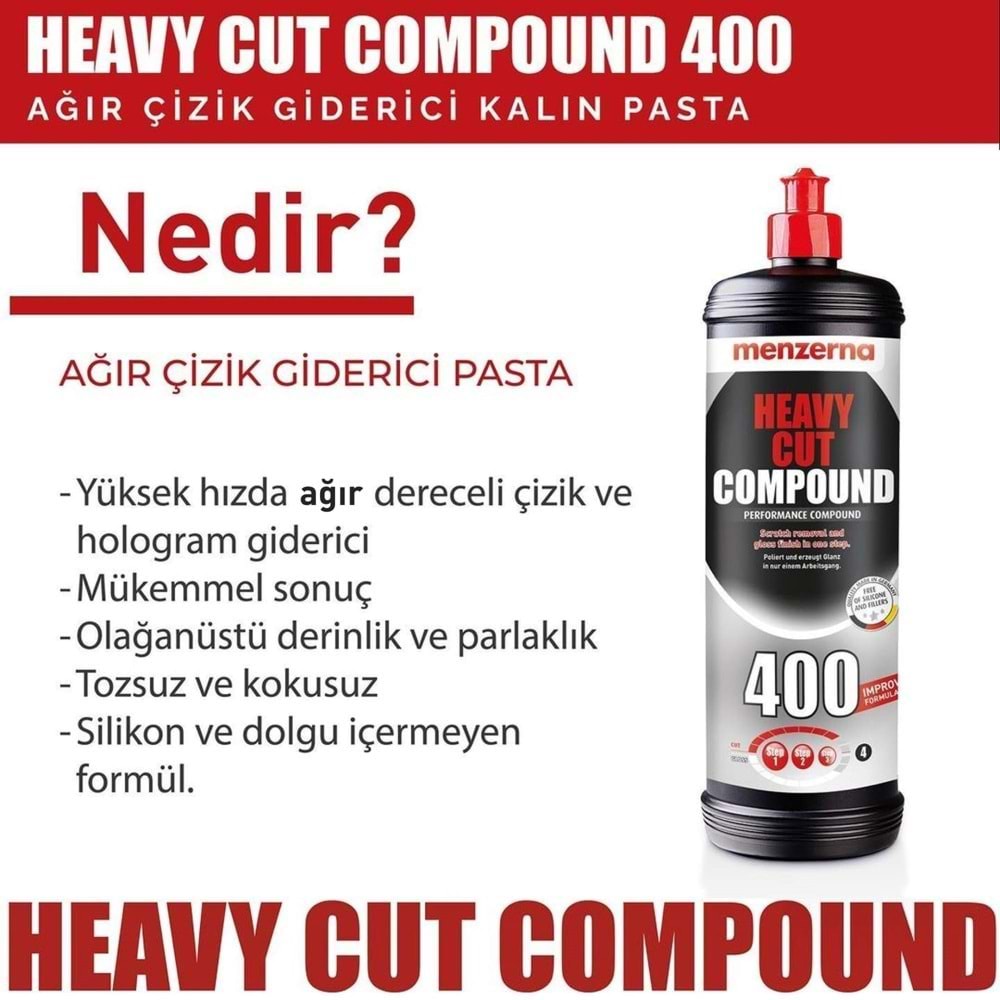 MENZERNA YENİ 400 AĞIR ÇİZİK GİDERİCİ KALIN PASTA 1KG