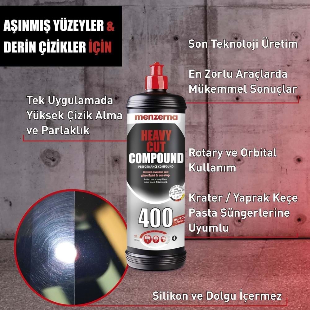 MENZERNA YENİ 400 AĞIR ÇİZİK GİDERİCİ KALIN PASTA 1KG