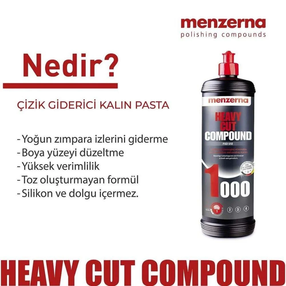 MENZERNA 1000 İMPROVED FORMULATION ÇİZİK GİDERİCİ KALIN PASTA 1KG