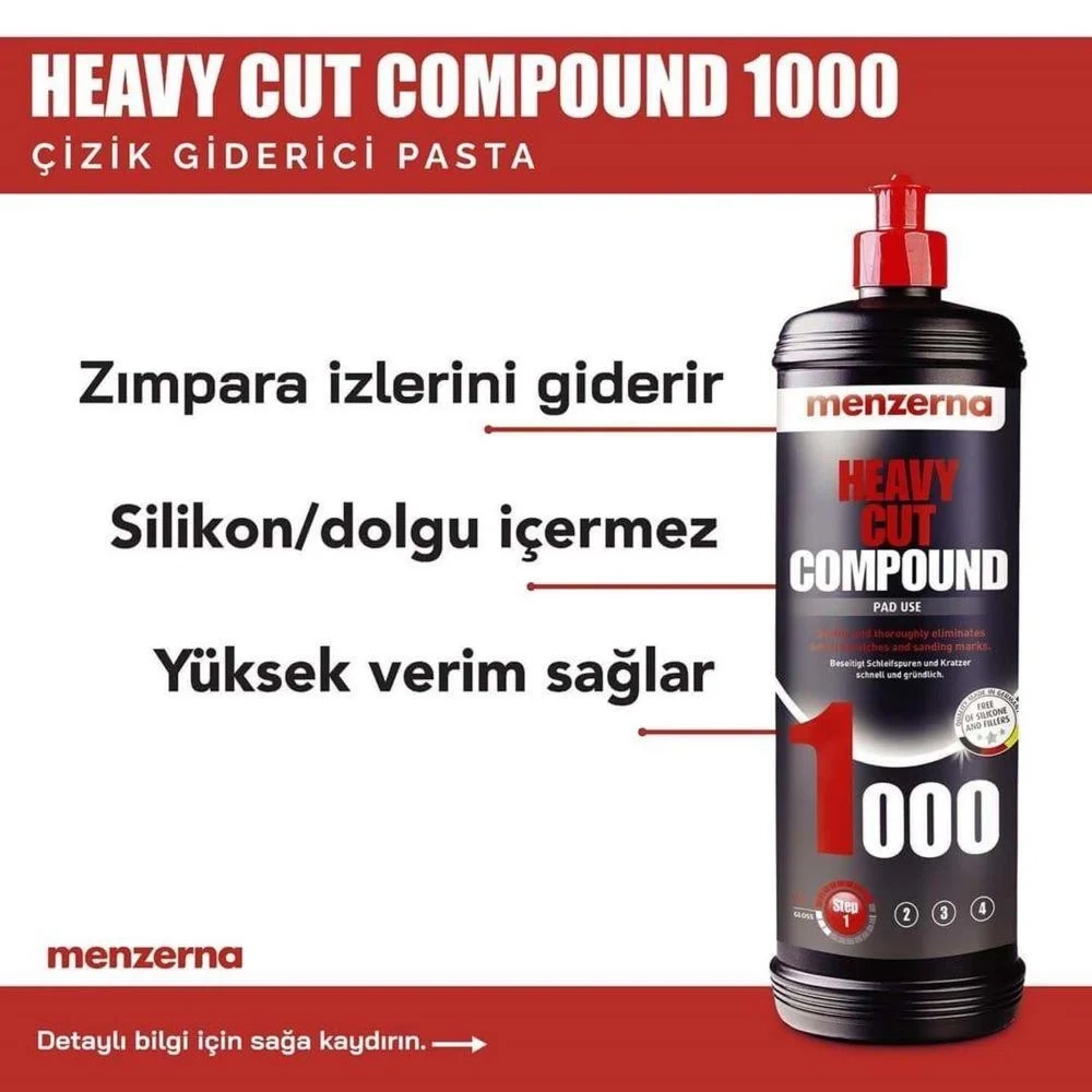 MENZERNA 1000 İMPROVED FORMULATION ÇİZİK GİDERİCİ KALIN PASTA 1KG