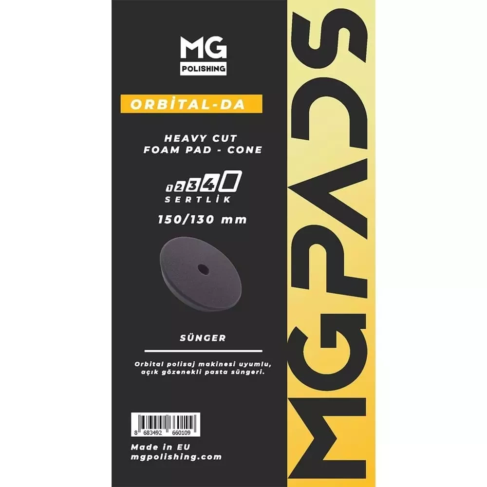 MG PADS Orbital Ağır Kesim Pasta Süngeri (Gri) - 150/130 mm