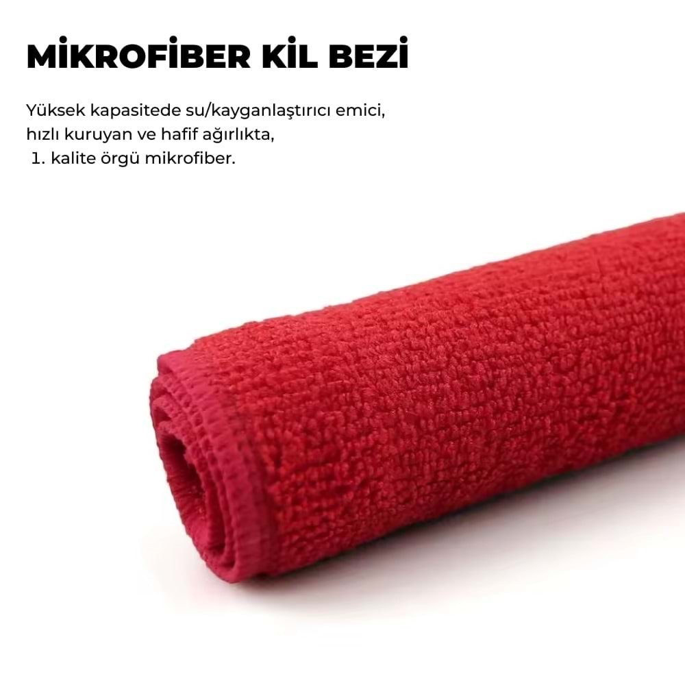 MG PS Kil Bezi 30x30 cm (Kırmızı) - Clay Towel Cloth Yüzey Temizleme Kili