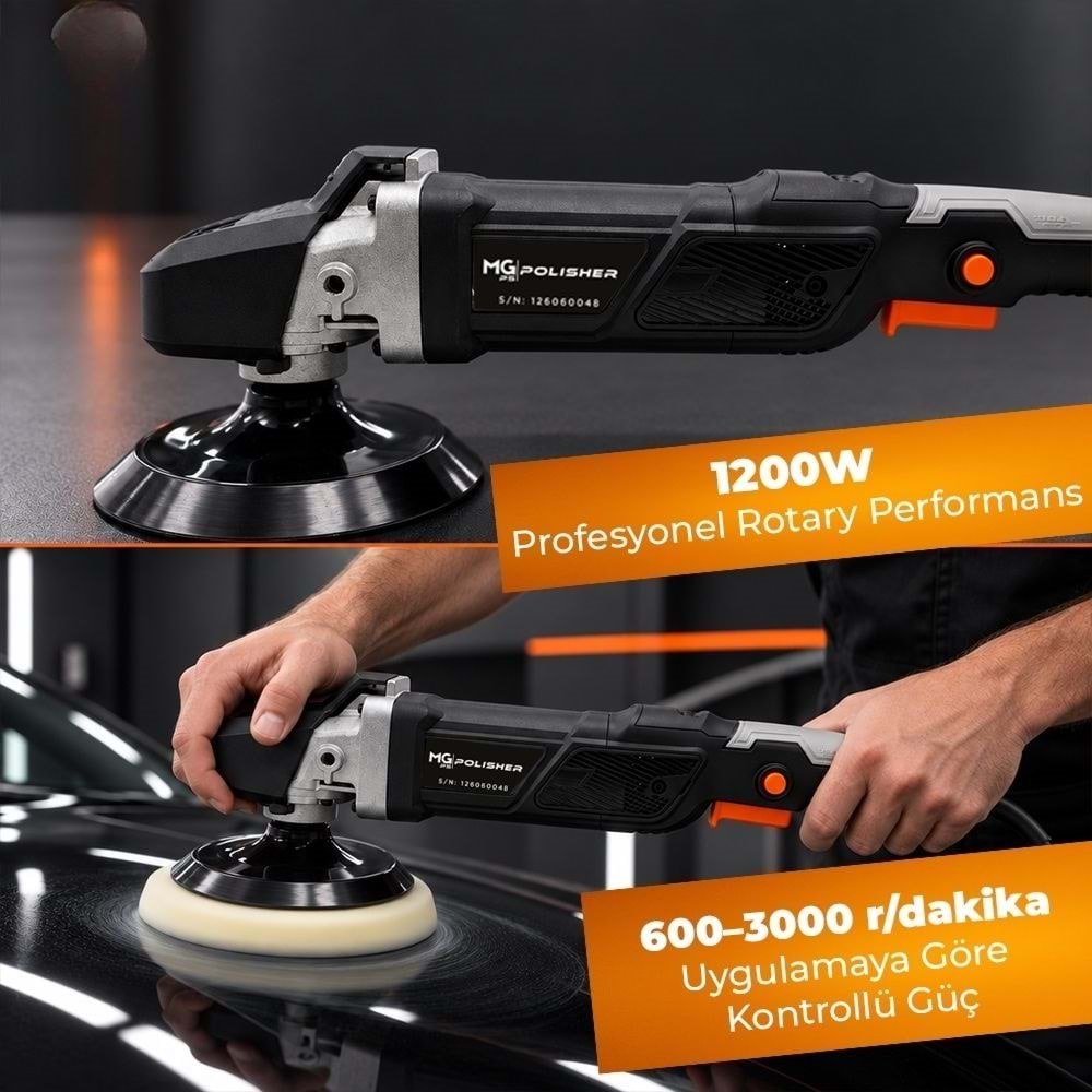 MG|PS MG-RPV001 1200W Rotary Polisaj Makinesi | Profesyonel Pasta Cila Makinesi