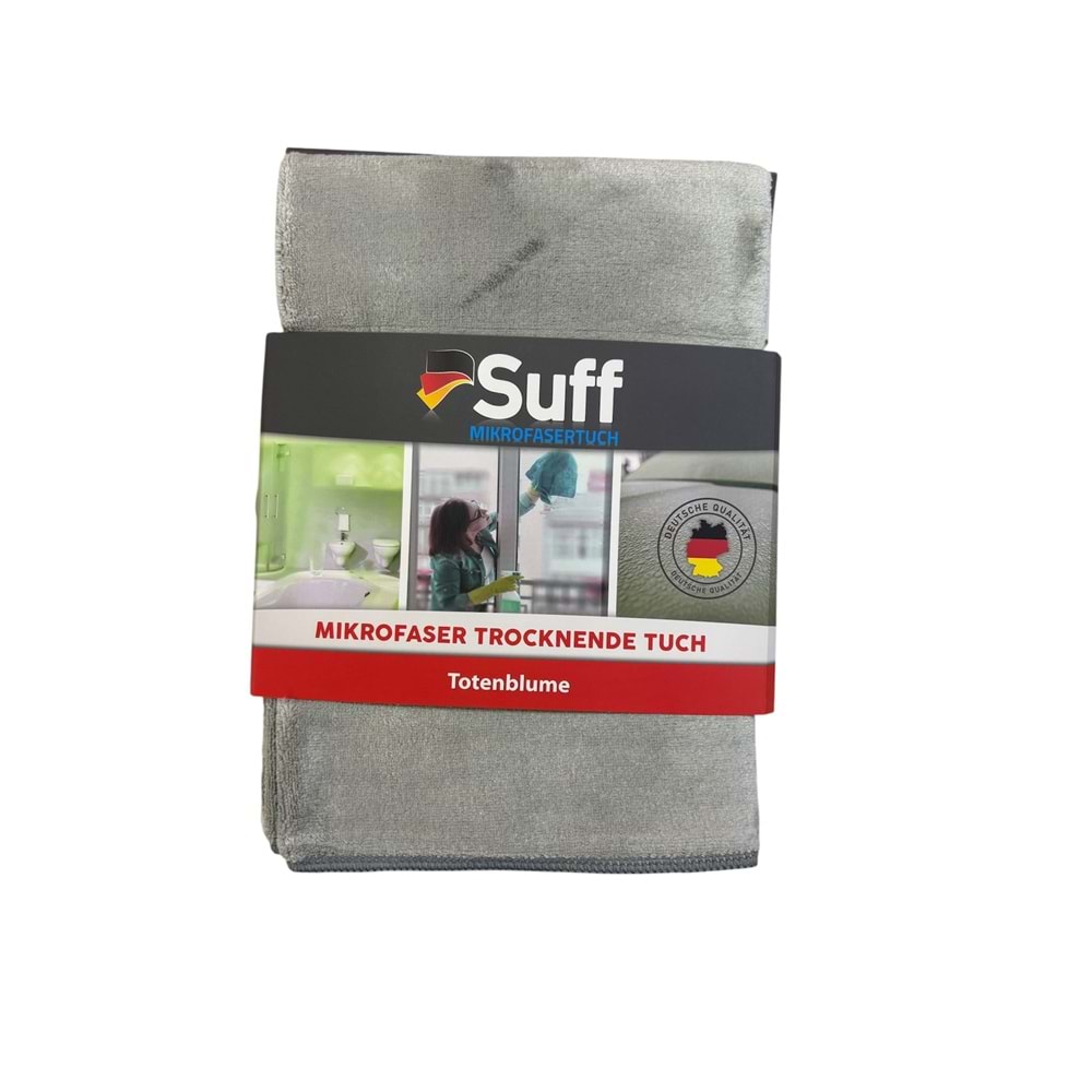 SUFF MİKRO FİBER TOTENBLUME 50X70 420GSM KAPORTA VE CAM BEZİ GRİ