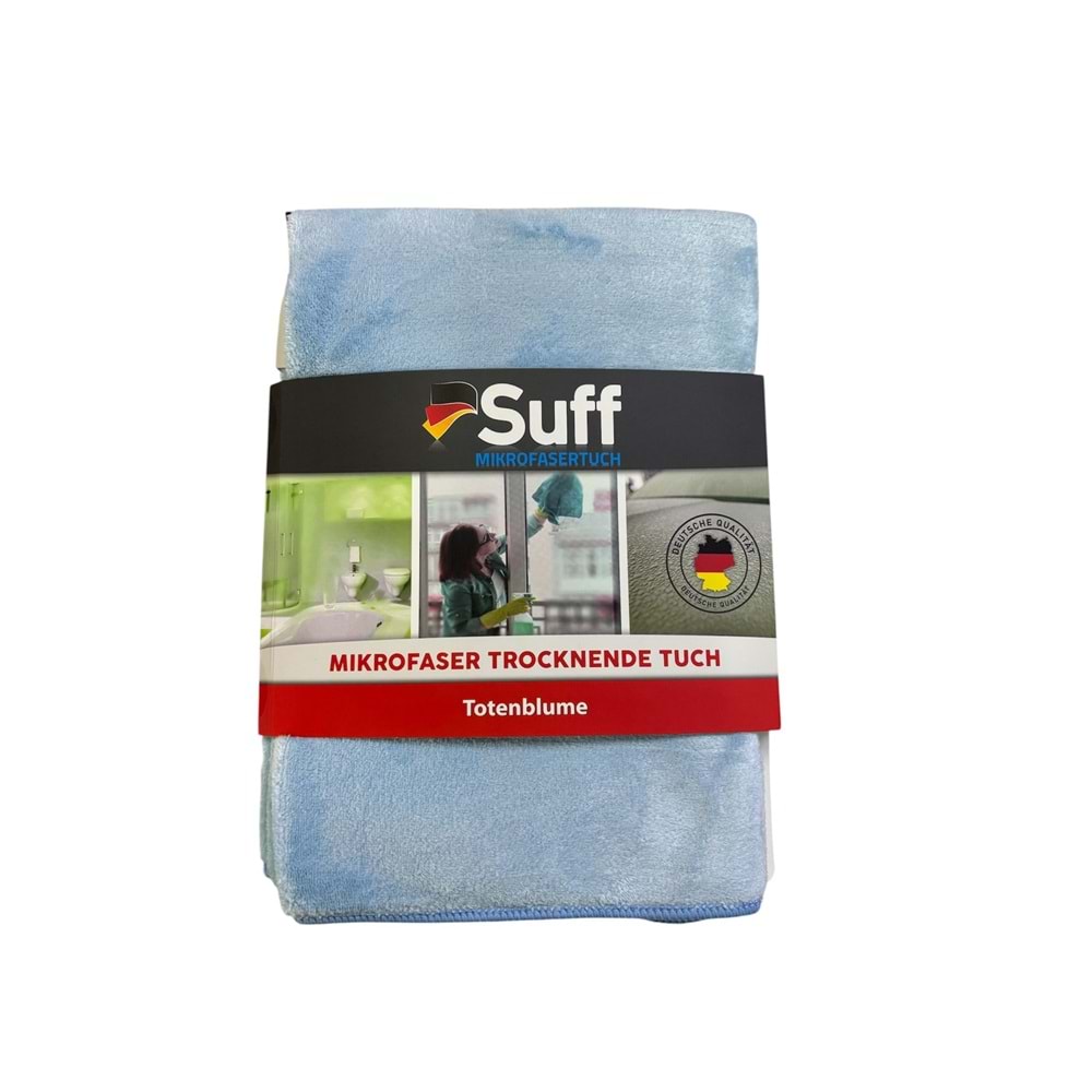 SUFF MİKRO FİBER TOTENBLUME 50X70 420GSM KAPORTA VE CAM BEZİ MAVİ