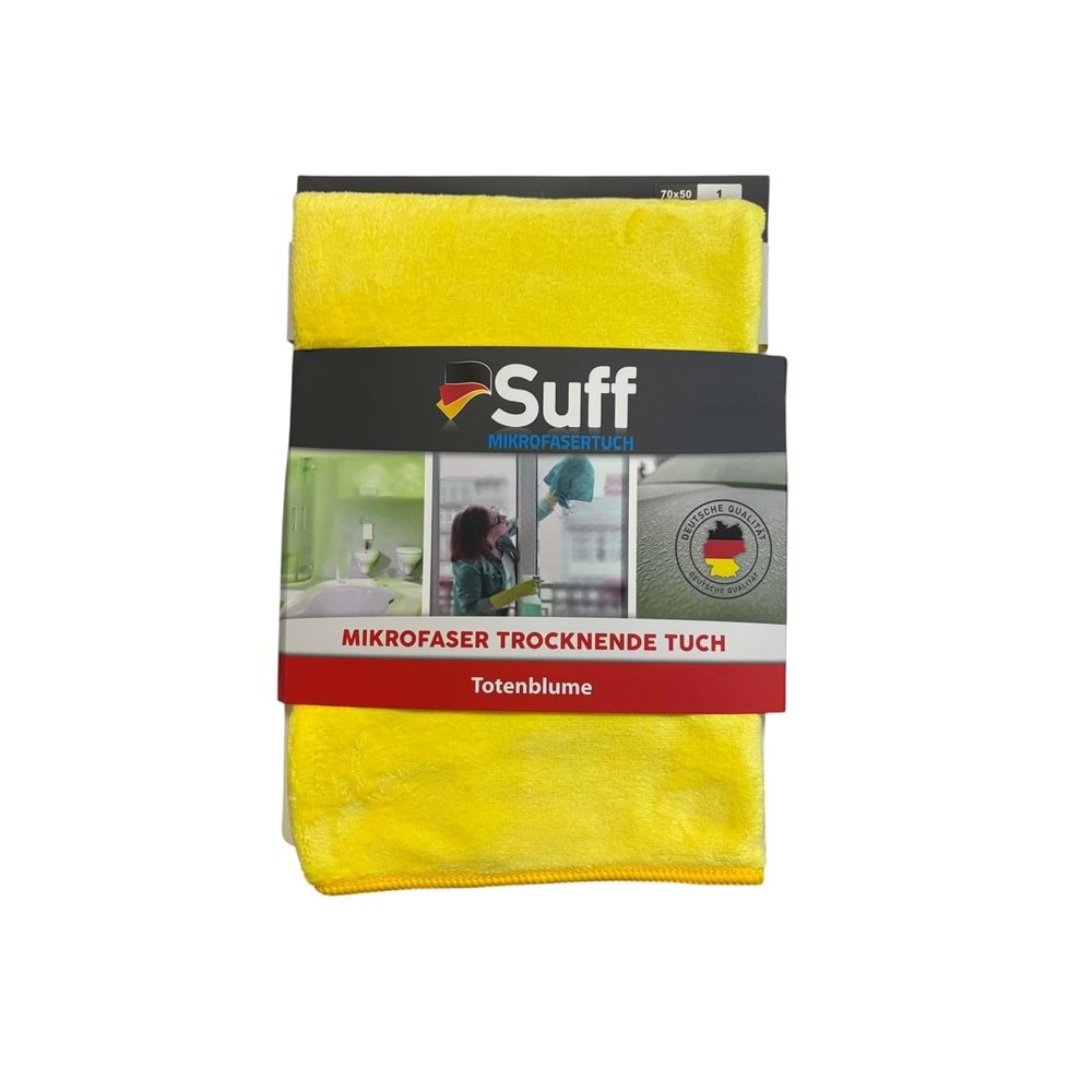 SUFF MİKRO FİBER TOTENBLUME 50X70 420GSM KAPORTA VE CAM BEZİ SARI