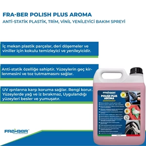 FRA-BER Polish Plus Aroma Plastik, Trim, Deri Yenileyici Bakım Spreyi (1:3 Konst.) - 4,54 lt