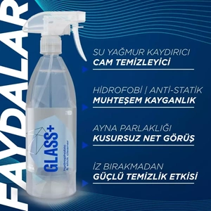GYEON Q²M Glass+ Plus Araç Cam Yağmur Kaydırıcı Su İtici ve Temizleyici - 500 ml -Hidrofobik Parlak
