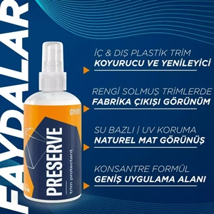 GYEON Q²M Preserve İç Dış Plastik Trim Yenileyici Ve Koruyucu - 250 ml -Mat Görünüm Plastik Onarıcı