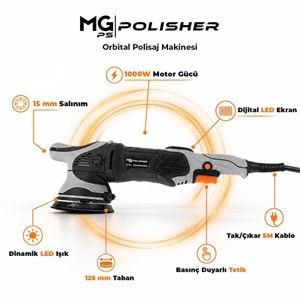 MG|PS MG-OPV001 1000W Orbital Polisaj Makinesi | 15 mm Eksantrik Salınım & Dijital LED Ekran
