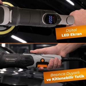 MG|PS MG-RPV002 1200W Rotary Polisaj Makinesi | Dijital LED Ekranlı Profesyonel Pasta Cila Makinesi